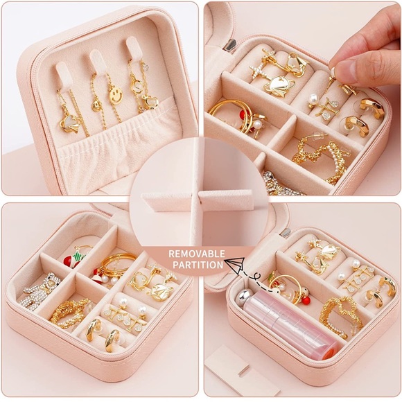 NWT Luxe small Full Zip Jewelry Case in light Pink. - Picture 3 of 5